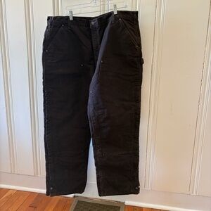 Carhartt Black Carpenter Pants with Quilted Lining